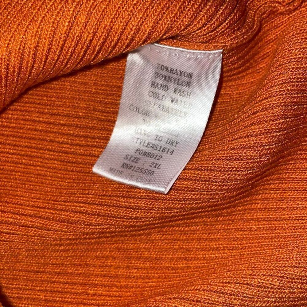 Dress Up Sweater Midi ribbed mermaid tail bodycon Dress - orange plus size 2xl - Picture 9 of 13